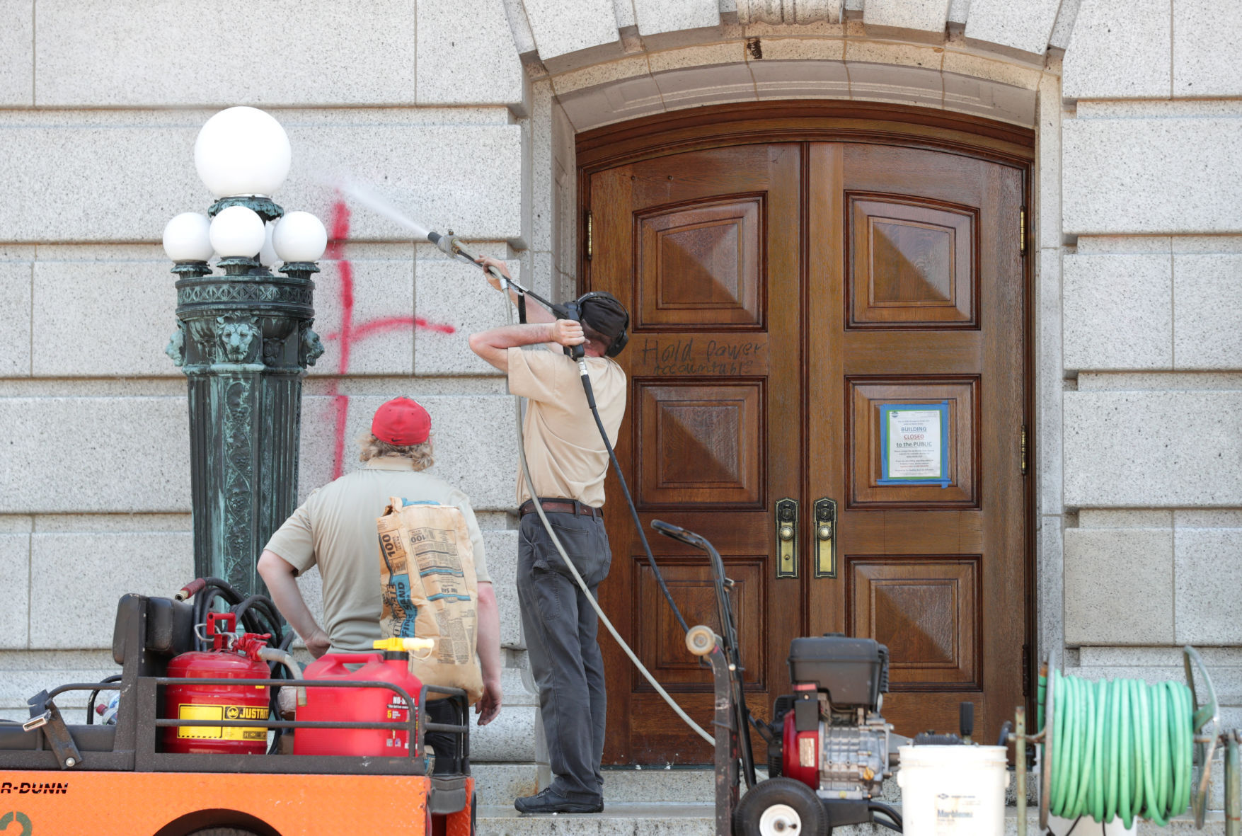 Clean-up of property damage in downtown Madison